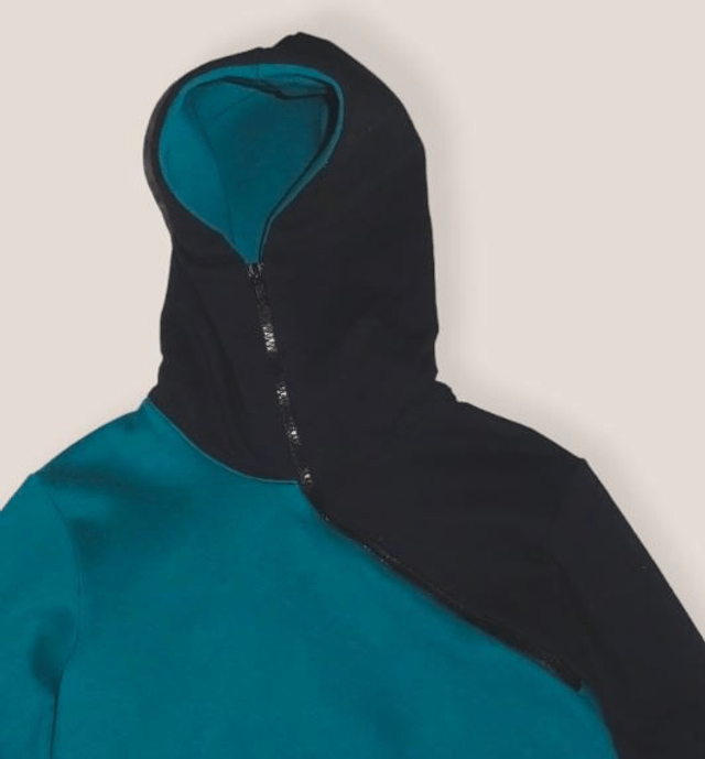 Jogging à capuche Vert et Noir ou Vert et Bleu Marine